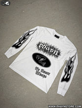 Load image into Gallery viewer, FLAME LONGSLEEVE – WHITE/BLACK