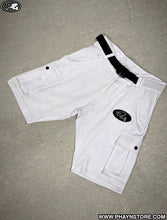 Load image into Gallery viewer, CARGO SHORTS - WHITE