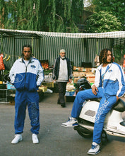 Load image into Gallery viewer, TRACK BOTTOMS (BLUE/WHITE)